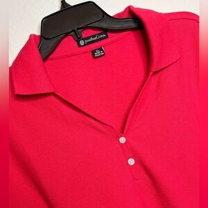 NWOT Jonathan Corey Women’s XL Short Sleeve Polo Pima Cotton Hot Pink Shirt
